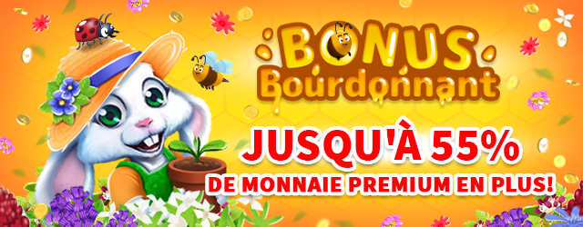 Bannière de la promotion Bonus Bourdonnant avec Uppy déguisé en abeille